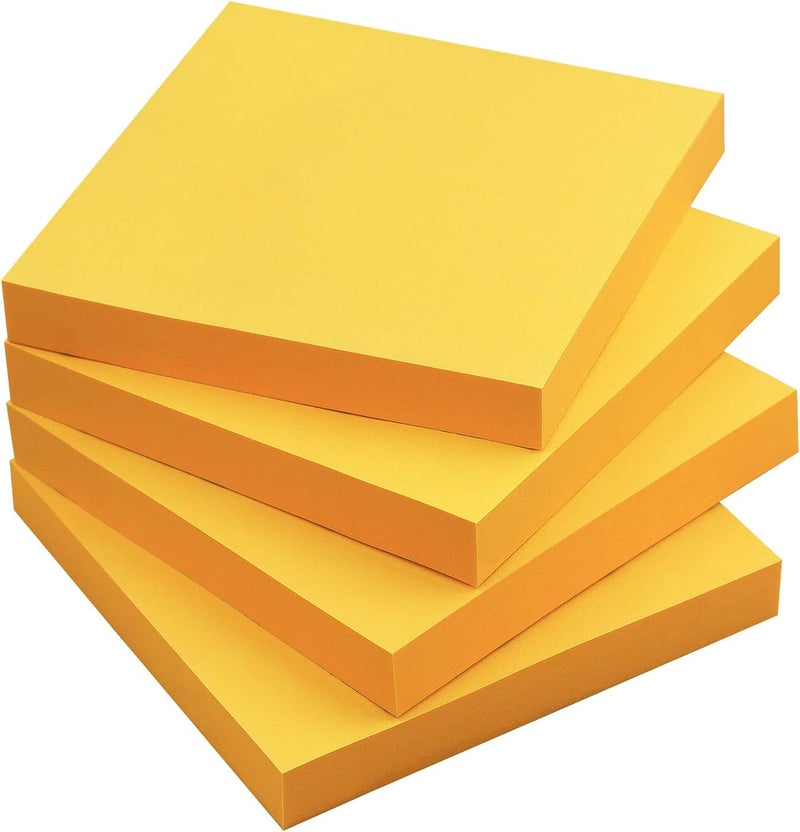 Eastern Wolf Sticky Notes 3x3 Self-Stick Notes Bright Colors Sticky Notes 4 Pads 100 Sheets/Pad (Orange) - Image 1